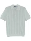 Drumohr Pointelle Polo Shirt In Green