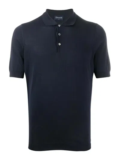 Drumohr Logo Polo In Blue