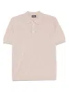 Drumohr Classic Cotton Polo With Traditional Collar In Beige