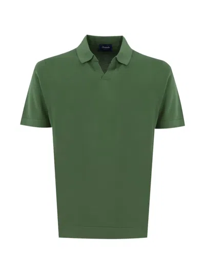 Drumohr Polo-collar T-shirt In Green