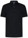 Drumohr Spread-collar Cotton Polo Shirt In Nero