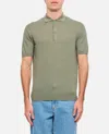 Drumohr Classic Green Cotton Polo Shirt With Button Placket In Green