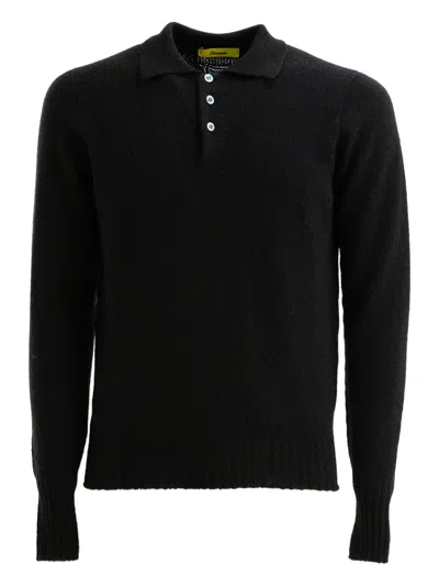 Drumohr Polo-neck Knitted Sweater In Black