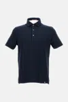 Drumohr Dark Blue Button Down Polo Shirt