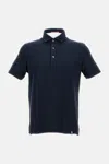 Drumohr Dark Blue Button Down Polo Shirt