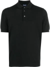 Drumohr Short Sleeve Polo With Classic Collar In Black