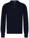 Drumohr Long-sleeved Polo Shirt In Blue