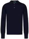 Drumohr Long-sleeved Polo Shirt In Blue
