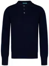 Drumohr Long-sleeved Polo Shirt In Blue