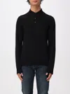 Drumohr Long-sleeved Cotton Polo With Logo Detail In Black