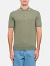 Drumohr Classic Green Cotton Polo Shirt With Button Placket In Green