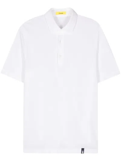 Drumohr Short-sleeved Cotton Polo Shirt In White