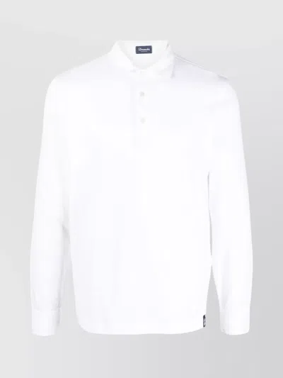 Drumohr Polo Shirt With Long Sleeves And Collar In White