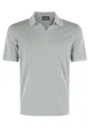 Drumohr Polo Skipper Mm Cotone Frosted In Salvia Chiaro