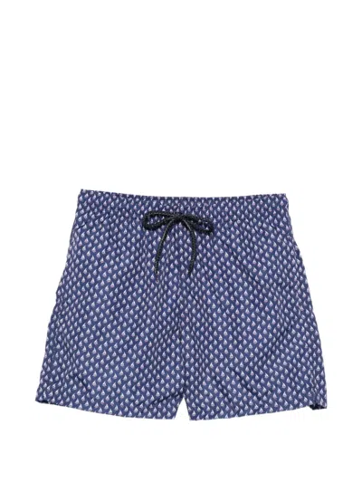 Drumohr Print Swim Shorts In Blue