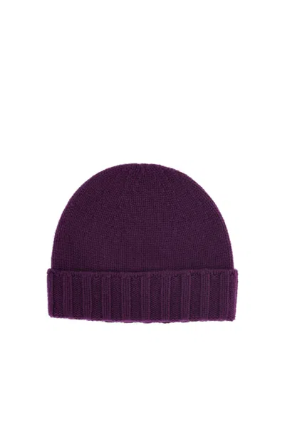 Drumohr Pure Cashmere Beanie In Purple