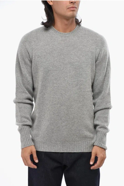 Drumohr Pure Cashmere Crew-neck Sweater In Gray