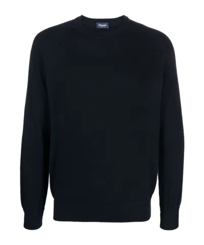 Drumohr Raglan-sleeved Cashmere Jumper In Black
