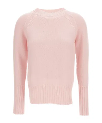 Drumohr Raglan-sleeve Ribbed-hem Sweater In Pink