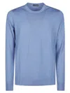 Drumohr Crew Neck Long Sleeves Sweater In Clear Blue