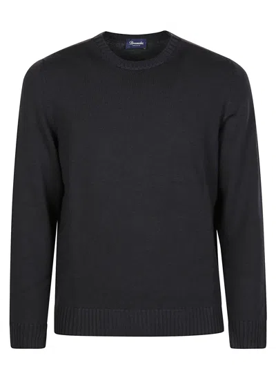 Drumohr Rasato Tubico Sweater In Black