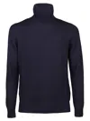 Drumohr Man Turtleneck Navy Blue Size 48 Merino Wool In Blu