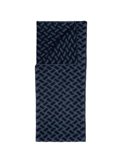 Drumohr Razor Blade Geometric-pattern Cashmere Scarf In White