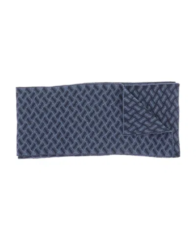 Drumohr Razor Blade Knitted Scarf In Blue