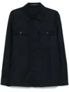 Drumohr Linen Shirt Jacket With Multiple Pockets In Black
