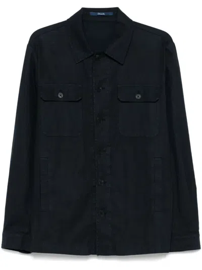 DRUMOHR RELAXED BLACK LINEN OVERSHIRT