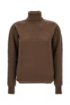 Drumohr Relaxed Fit Brown Wool Turtleneck Sweater In Brown