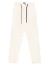 Drumohr Relaxed-fit Cotton Pants With Elastic Waistband In White