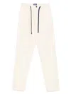 Drumohr Relaxed-fit Cotton Pants With Elastic Waistband In Neutral
