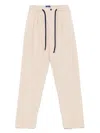 Drumohr Relaxed-fit Cotton Pants With Elastic Waistband In Neutral