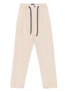 Drumohr Relaxed-fit Cotton Pants With Elastic Waistband In Neutral