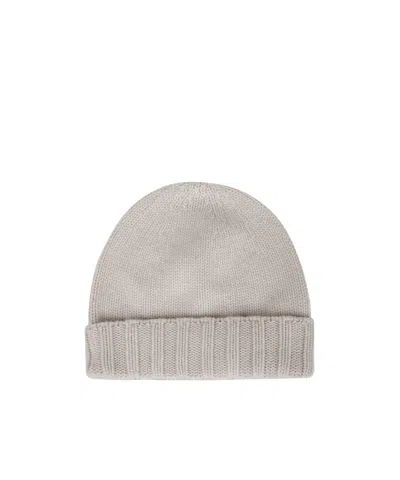 Drumohr Ribbed Beanie Hat In Gray