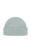 Drumohr Ribbed-brim Beanie In Green