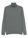 Drumohr Ribbed Collar Merino Wool Turtleneck Sweater In Gray