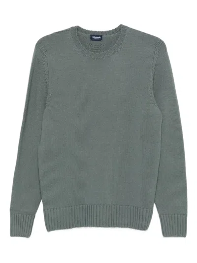 Drumohr Ribbed Crew-neck Sweater In Gray