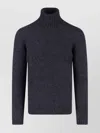 Drumohr Ribbed Crewneck Sweater Long Sleeves In Gray