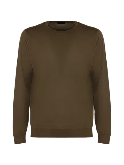 Drumohr Ribbed Crew-neck Sweatshirt In Green