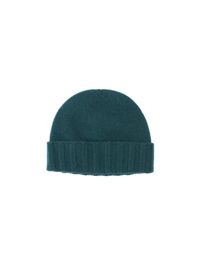 Drumohr Ribbed Knit Beanie In Green