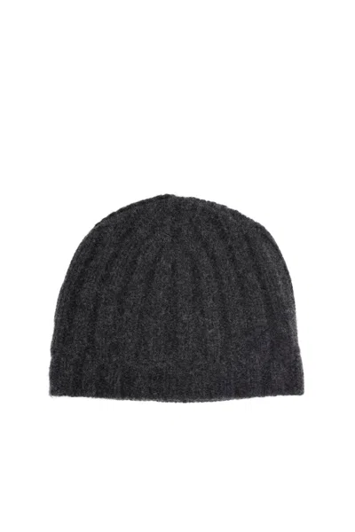 Drumohr Ribbed Pure Cashmere Beanie In Transparent