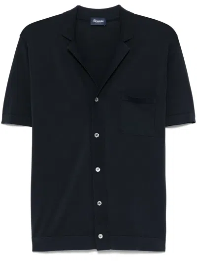 Drumohr Ribbed Shirt In Blue