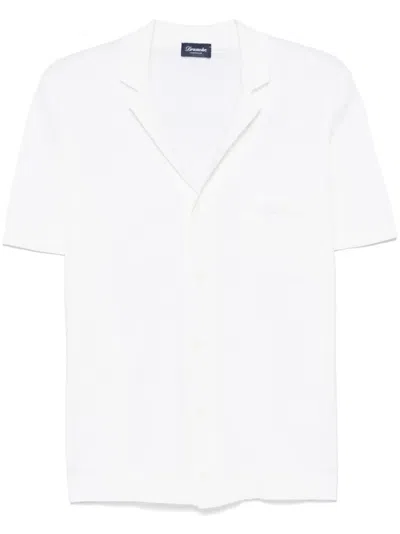 Drumohr Ribbed Shirt In Neutrals