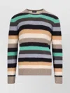 Drumohr Ribbed Striped Crewneck Sweater