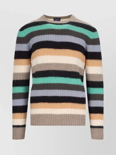 DRUMOHR RIBBED STRIPED CREWNECK SWEATER