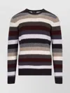 Drumohr Striped Sweater In Multicolor Wool Ribbed Design Striped