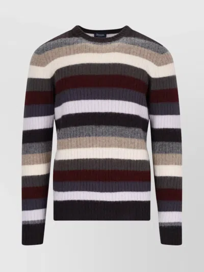 DRUMOHR RIBBED STRIPED CREWNECK SWEATER