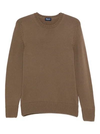 Drumohr Ribbed Sweater In Brown